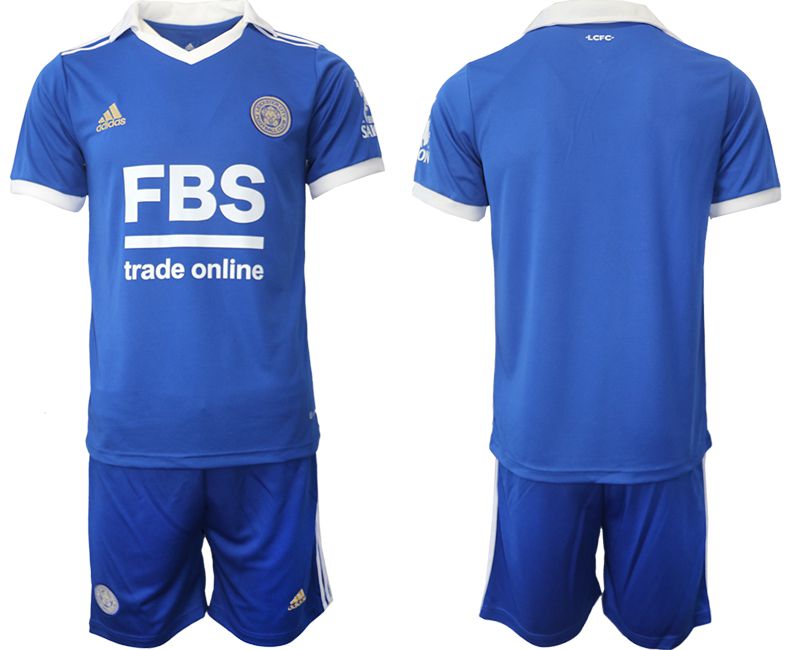 Cheap Men 2022-2023 Club Leicester City home blue blank Adidas Soccer Jersey